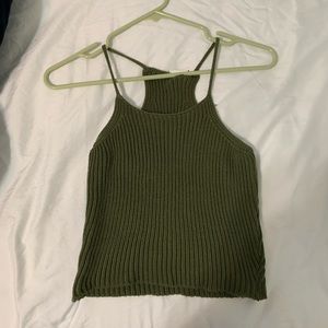Olive green Knit Halter Top